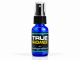 True Communication Pheromones 30ml blue spray bottle for women with black cap and turquoise-accented label on white background.