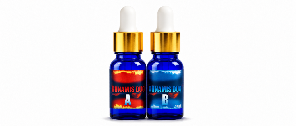 Pheromone Treasures Dunamis Duo A and B pheromone bottles