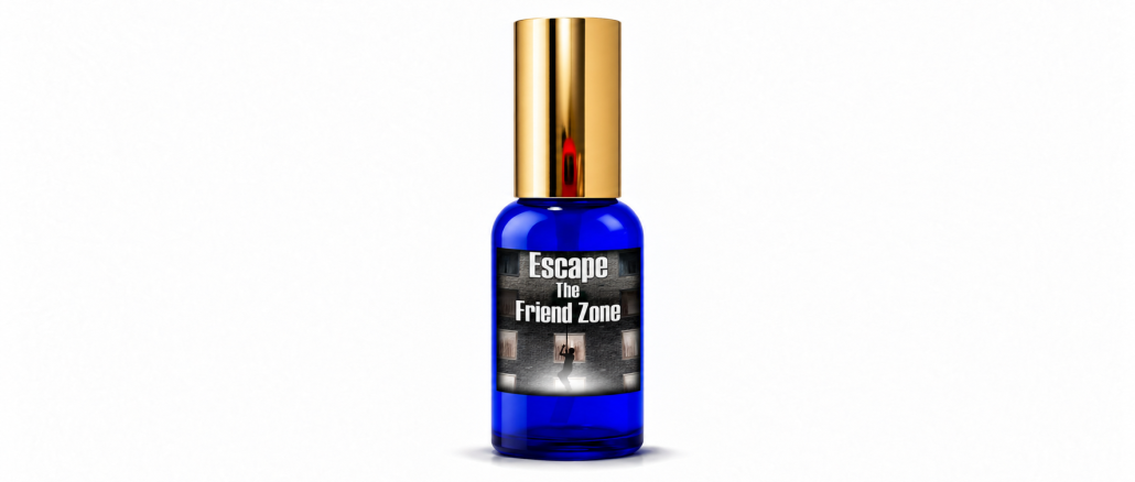 Pheromone Treasures Escape the Friend Zone pheromone spray bottle