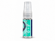 PheromoneXS Exotica XS men's pheromone spray in a clear 10 mL bottle with a transparent spray cap, turquoise-green floral label, vertical Exotica lettering, and navy-blue Pour Homme stripe against a white background.