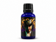 Liquid Alchemy Labs VooDoo pheromone cologne in a blue glass bottle with black cap and illustrated voodoo-themed label.