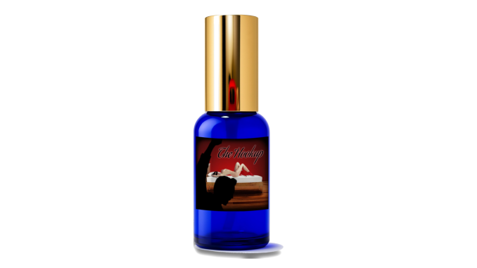 Blue bottle of The Hookup pheromone cologne for men by Pheromone Treasures