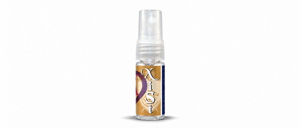 PheromoneXS XiSt 10 mL spray bottle on a white background